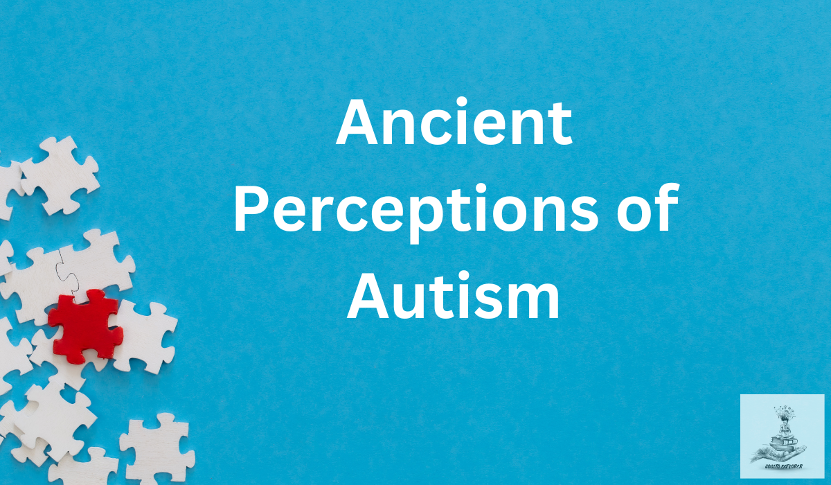 An artistic representation of ancient figures pondering the uniqueness of individuals, exploring historical perspectives on autism.