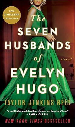 Book cover of 'The Seven Husbands of Evelyn Hugo' by Taylor Jenkins Reid - A gripping tale of fame, love, and secrets in Hollywood.