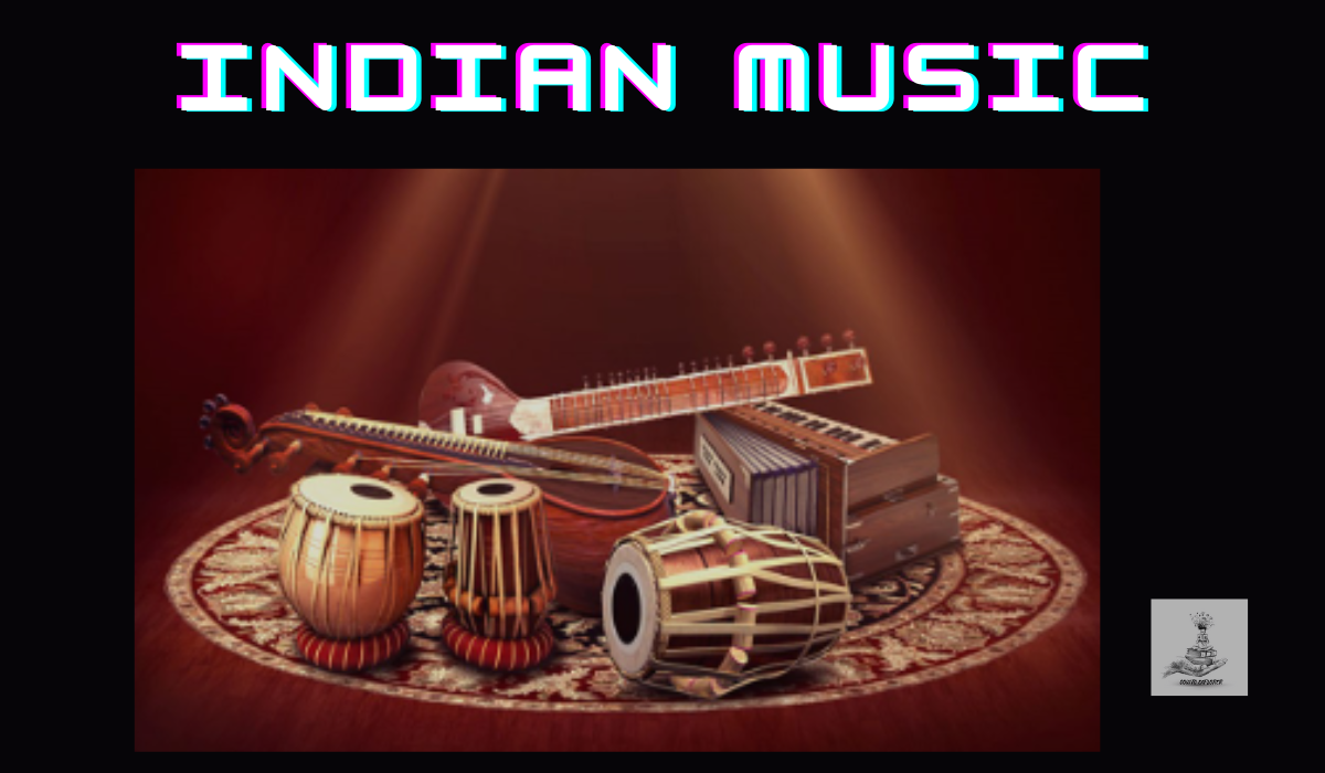 Diwali celebration with traditional and Bollywood music instruments, sitar and tabla, representing the rich musical heritage.