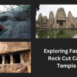A mesmerizing view of a famous rock-cut cave temple, showcasing intricate carvings and architectural details.